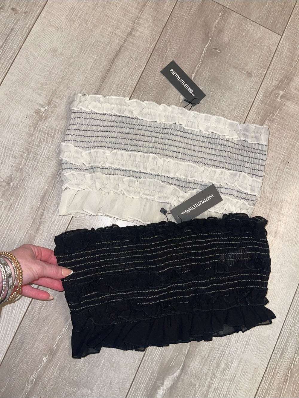 🪞🕊️NWT PLT Tube Top Set- Pack of 2 Lacey Ruffle Tube Tops Size US4/Brand New!🕊️🪞